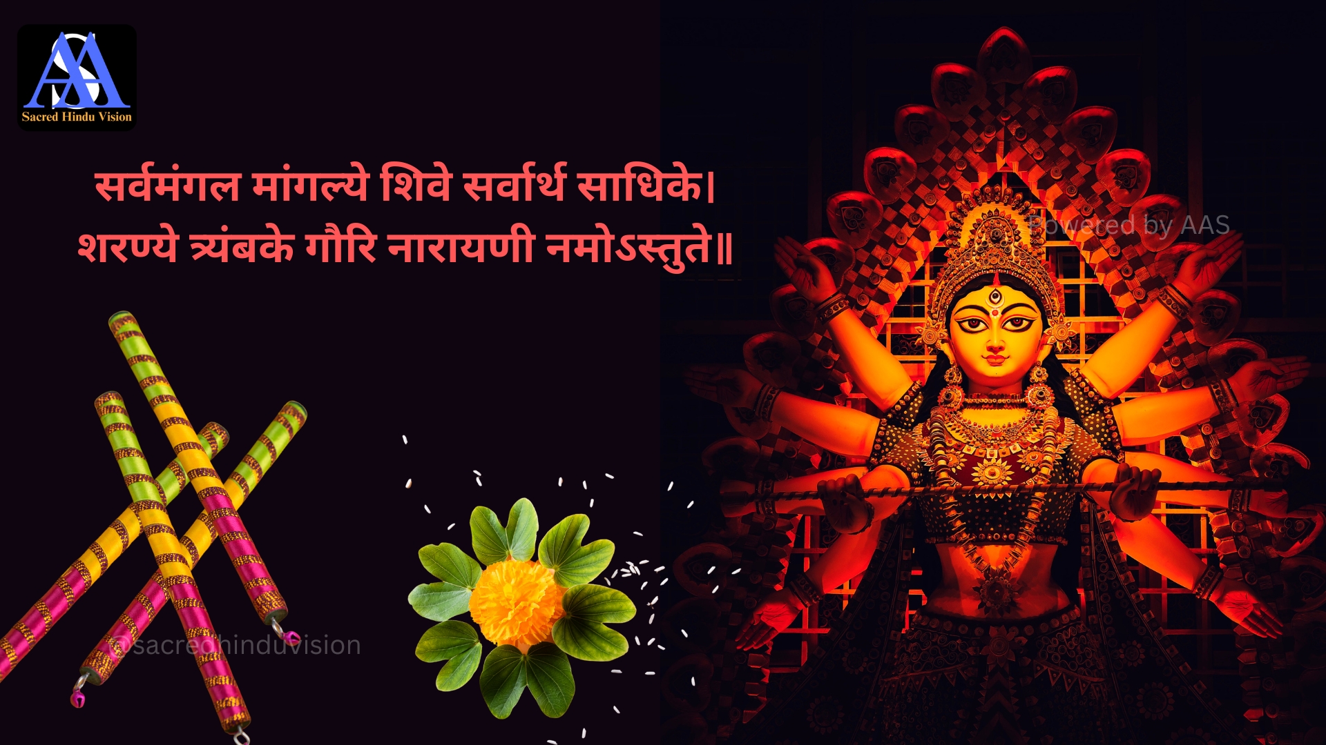 "Vibrant Navratri celebration representing the philosophy and spiritual significance of Navaratri with traditional decorations and Durga idol"