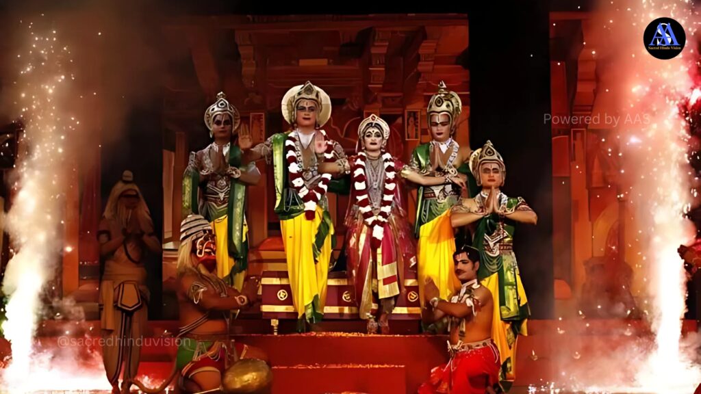 "Vibrant Navaratri celebration representing the philosophy and spiritual significance of Navaratri with traditional decorations and Durga idol"